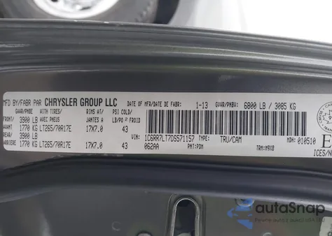 2013 Ram 1500 Slt из США, поврежденный, VIN 1C6RR7LT7DS571157